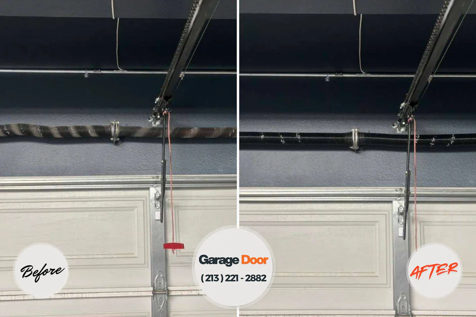 Before and after: garage door repair Kingsport, TN